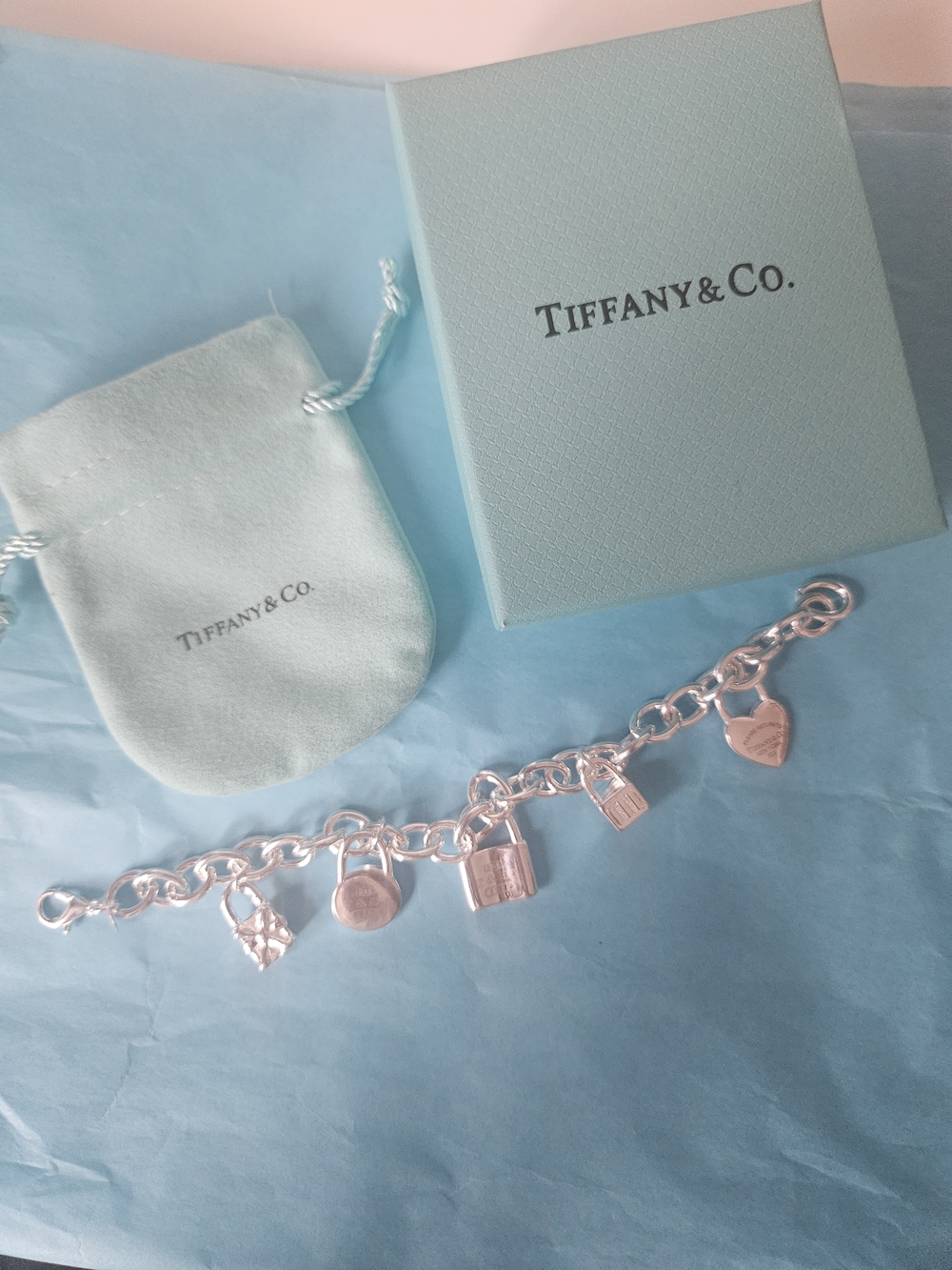 Sterling Silver Charm Bracelet – Blue Box